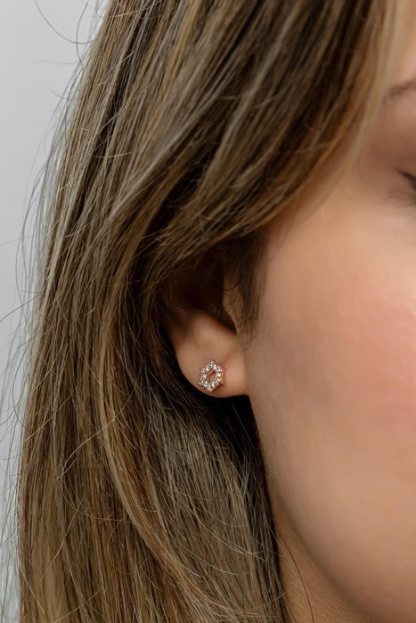 Heliophilia Silver Pendientes de Plata de Ley 925 con Oro Rosa y Circón NRZ999487